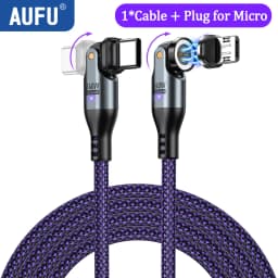 AUFU 240W Magnetic Type C Cable PD3.1 for MacBook Samsung Xiaomi iPhone 180° Rotating 5A Fast Charging USB C Magnet Charger Wire