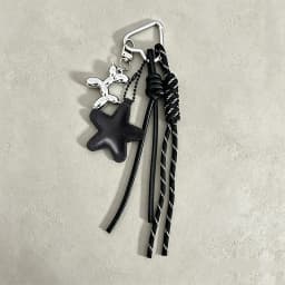 Creative Simple Style Heart-shaped Five-pointed Star Woven Lanyard Keychain Pendant Trendy Bag Charm Accessory
