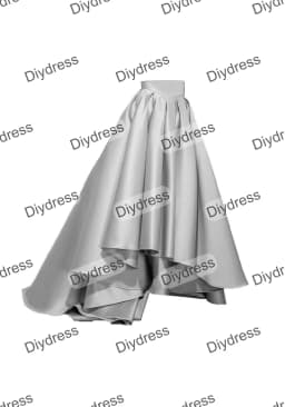 Women's High Low Elegant Prom Party Skirt A-Line Pleated Front Short Back Long Satin Skirt With Pockets For Evening Gown
