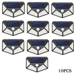 1-12 Pack Solar Lights Outdoor 100 LED Wall Lamp Motion Sensor Lights Waterproof Solar Street Light for Garden Porch Yard Garage