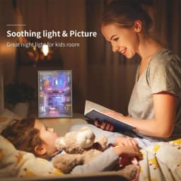 LED Beautiful City Night View Table Light Painting,HD Picture Narrow Bezel USB Plug Dimming Romantic Home Decorations Night Lamp