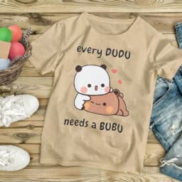 Every Dudu Needs A Bubu Cute Panda Bear Hug Clothing Kawaii Bubu Dudu Classic Unisex Anniversary Gifts Short Sleeve Tees