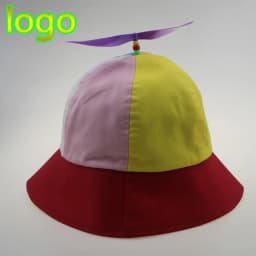 New Custom Logo Parent Child Cotton Helicopter Propeller Bucket Cap Outdoor Unisex Color Matching Sun Protection Fisherman Hat