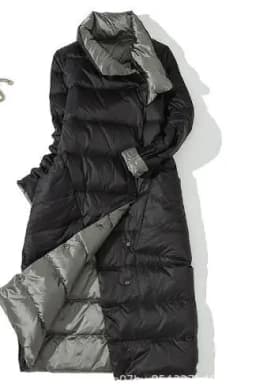 Two-Sided Women Warm Down Coat 2025 Autumn Winter Light Thin White Duck Down Jacket Female Long Oversize Puffer Parkas Outwears