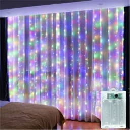 Outdoor Festoon LED Curtain Light String Wedding Garland Muslim Ramadan Room Decorations Battery Power EID Mubarak Mother Day