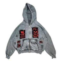 American Street Style Vintage Hoodie Thickened Patchwork Loose Fit Hooded Sweatshirt Women's Streetwear Fashion Long Sleeve