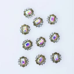 10pcs Retro Alloy Red Green Crystal Bright Strass Glitter Rhinestone Nail Art Decorations DIY 3D Jewelry Stone Supply Charms