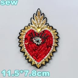 Embroidery Sequined Alphabet Pearl Letter Cross Patch,sequins Heart Beaded Eye Patches Badges Appliques for Clothing WF2210252