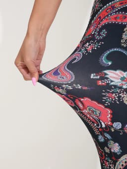 Autumn Winter 1PACK Women's Brushed Black Cashew Flower Sexy Tight Legging Casual Sports Elegant Fitness Yoga Pants