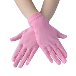 New Satin Full Finger Party Short Gloves For Women Girls Spring Autumn Solid Mittens Outdoor Dance Dress Up Bride's Gloves
