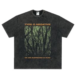 Rock Band Type O Negative The Green Man Vintage Washed T Shirt Gothic Metal Short Sleeve T-shirt Men's Vintage Hip Hop T Shirts
