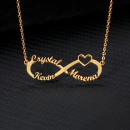 Custom Heart Names Infinity Necklaces For Women Men Stainless Steel Customized Necklace Pendant Personalized Chain Jewelry Gift