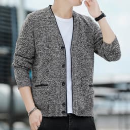 Men's Cardigan Sweater Cable Knit V Neck Buttons Cardigan with 2 Pockets Fall Winter Spring Man Clothes