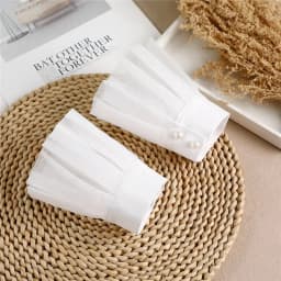 DIY Detachable Cuffs Cuff Extension Embroidery Lace Daisy Fake Sleeves Elastic Wild Wrist Pleated Organ Lolita Fake Sleeves