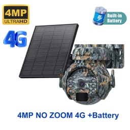 SHIWOJIA 4K 8MP WIFI Solar Powered Camera 4G SIM 12X ZOOM Outdoor 360° View Animal Monitoring Solar Battery Hunting PTZ Cameras