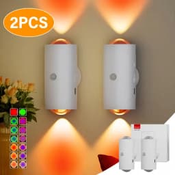Rechargeable LED Night Light with Motion Sensor Wall Lamp 3 Light Modes Indoor Light Magnetic Staircase Light