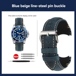 20 22mm Curved End Retro Matte Strap for Rolex Black Green Water Ghost Yacht Omega Seamaster 300 600 AT150 Leather Watch Band
