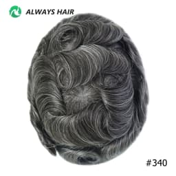 Alwayshair - DURA LACE Men's Capillary Prosthesis Hair 130% Hair Density Indian Hair Lace Toupee Wig For Man