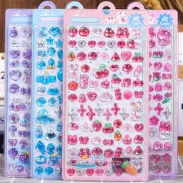 1 pc/4 pcs Mini Sweet Star Cartoon Drop 3D Relief Stickers Journaling DIY Diary Cute Stationery Sticker Decor School Supplies