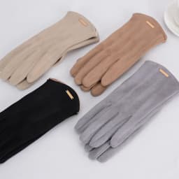 Women Autumn Winter Keep Warm Touch Screen Thin Cashmere Solid Simple Gloves Cycling Drive Suede Fabric Elegant Windproof