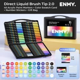 ENMY Acrylic Paint Markers Pen Soft Head Direct Liquid Graffiti Painting QuickDry Pigments Art Supplies for Felt
