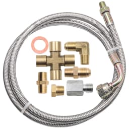 New Turbo Oil Feed Line Kit Universal Oil Return Line Kit Oil Drain Line Kit with 1/8 NPT, 90 ° 4 AN To 1/8 NPT Connector For