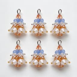 6PCS/SET Winter Christmas Tree Charms Beaded Crystal Glass Handmade Woven for Earrings and Necklace Diy Making Jewelry Gifts