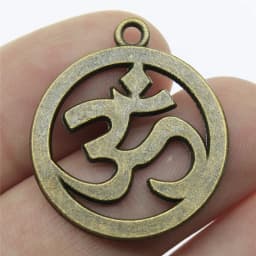 10pcs Charms Yoga Om Pendants Making DIY Handmade Tibetan Silver Color Vintage Antique Bronze Color Jewelry Making Finding