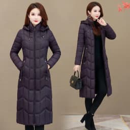 2026 Winter Jacket Women X-long Thicken Down Coat with A Hood Straight Elegant Outerwear Korean Fashion Female Parkas