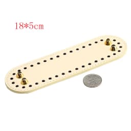 1PC Oval Long Bottom for Knitted Bag PU leather Bag Accessories Handmade Bottom With 64 holes DIY Crochet Bag Bottom