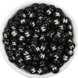 7x3.5mm Black Acrylic Beads Flat Round Pick Letters Loose Alphabet Spacer Beads Supplies For Jewelry Making Bracelets Accessory