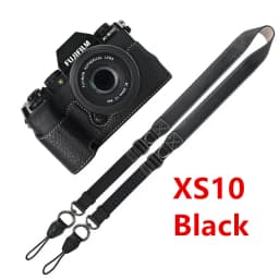 Litchi Skin PU Leather Half Case for Fujifilm Fuji XT50 XS10 XS20 XT30 XT30II XT20 XT10 XT5 XM5 Battery Opening Cover With Strap