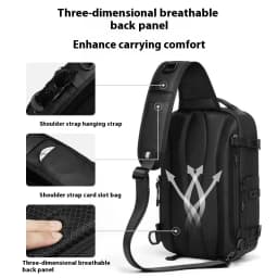 Cross Shoulder Bag Man Chest Bag Waterproof Tactical Waist Messenger Bag Zipper Fashion Outdoor