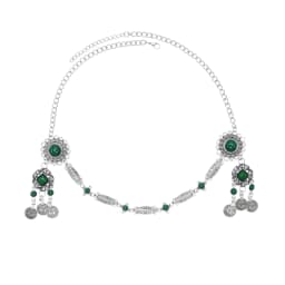 Afghan Vintage Alloy Coin Tassel Turquoise Head Chains for Women Bohemian Boho Tribal Gypsy Statement Hairband Ethnic Jewelry