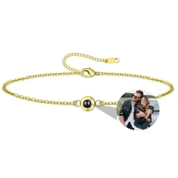 Custom Photo Bracelet Personalized Photo Projection Bracelet Circle Photo Bracelets with Picture Inside for Women Birthday Gifts
