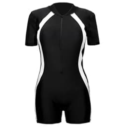 Quick-Dry One Piece Swimsuit Black And White Patchwork Professional Grade Long Sleeve Swimsuit Slimming Design Bodysuit Cut