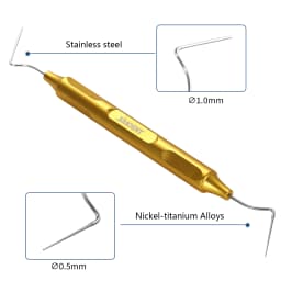 Dental Endo Hand Plugger Tips with Flexible Niti Tip for Narrow & Curved Root Canals 4 Colors Root Canal Obturation Tools