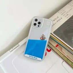 Floating Liquid Quicksand Transparent Soft Case Cover For iPhone 15 Plus 14 12 11 13 Pro MAX Cartoon Pirate Ship Icon Capa Coque