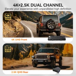 WOLFBOX G900Core 12" 4K+1080P Mirror Dash Cam, 8MP STARVIS 2 IMX678 Night Vision Built-in 5.8GHz WiFi 6, Voice Control, Dual HDR
