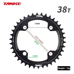 TANKE 104BCD MTB Chainring Round Narrow Wide Ultralight Mountain Bike 32T 34T 36T 38T 40T 42T 44T Crankset Tooth Single Disc