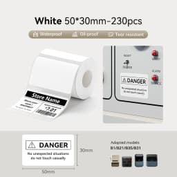 3 Rolls NIIMBOT B21 B3S B1 B31 Thermal Label Clothing Price Food Self-adhesive Tag Waterproof Smart Office Pocket Printer Label