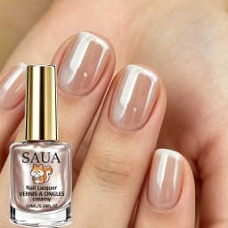 10ML Champagne Color Nail Polish, Fast-Drying, No UV Lamp Needed, Pearl Cream Texture, High Gloss,For Daily Use and Parties
