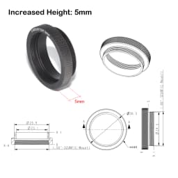 C-CS MOUNT Extension Tube Adapter 5 10 15 20 25 40mm C-Mount Adaptor Spacer Ring For CCTV Lens and Industrial Camera Lens