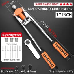 Hand Rivet Gun Set Professional Rivet Nut Riveter Construction Stapler DIY Hand Tool Riveter Tools Embody 50pcs Rivet Nut