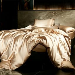 Solid 100% Silk Bedding Set with Duvet Cover Flat Bed Sheet Pillowcase Luxury Mulberry Silk Bedsheet Bed Linen Soft Quilt Cover