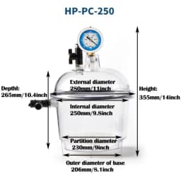 Vacuum Desiccators, Small Lab Desiccator, Double Valves Glassware Lab Desiccator Dryer Vacuum Desiccator Jar, 150mm/250mm