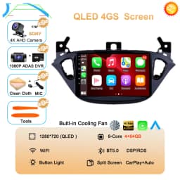 Android 16 Auto For Opel Corsa E 2015-2019 For Opel Adam 2013-2016 Multimedia Video Player Radio Carplay Car GPS WIFI+4G Stereo