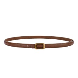 New Thin Genuine Leather Belt for Women Stylish Waist Accessory with Metal Square Buckle Perfect for Dresses Jeans
