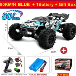 50 or 80KM/H Rc Cars 1/16 Off Drift Road 4WD with LED 2.4G Waterproof Remote Control Monster Truck for Adults and Kids Toy Gift