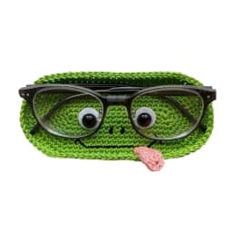 Handmade Crochet Cute Animal Theme Glasses Holder Eyeglass Protective Storage Tray for Home Desk Eyewear Organizers Gift
